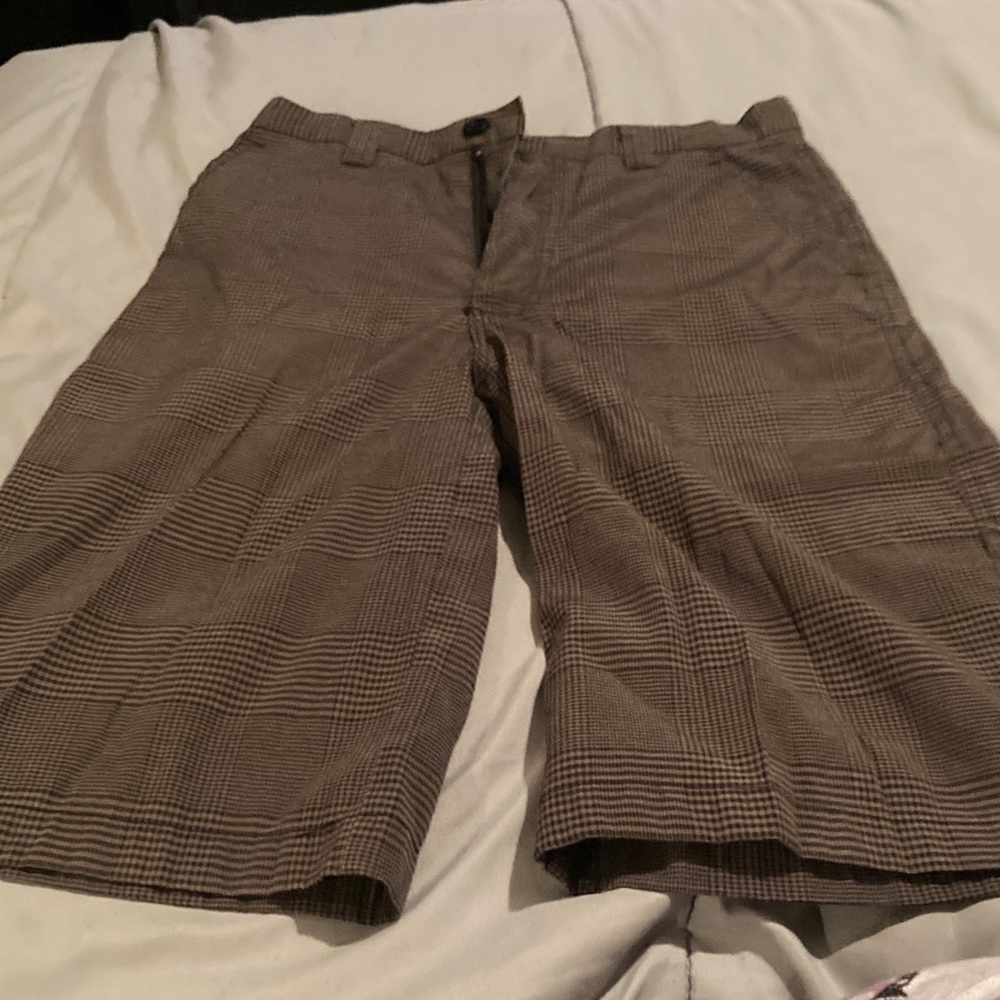 Plaid Brown Women's Dress Shorts